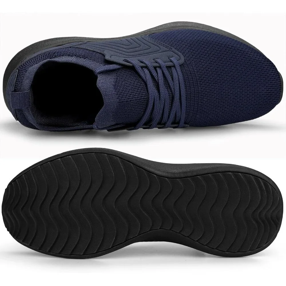 Women's Athletic Running Sneakers Shoes Navy Blue Low Top Lace-Up